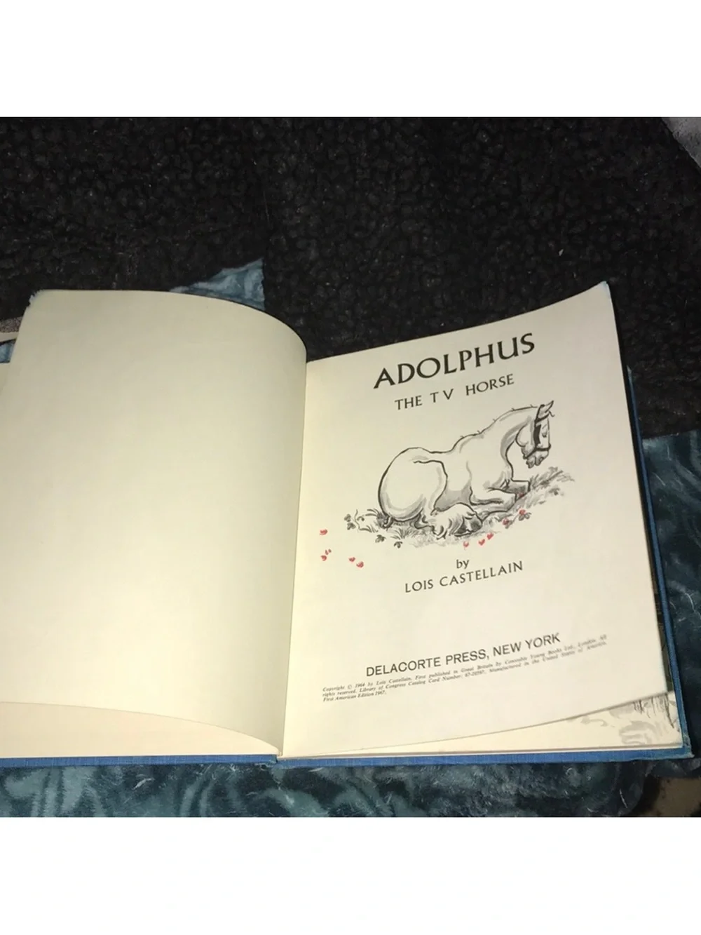 ADOLPHUS the TV horse Blue Hardcover Book 1964 with Horse Illustration by Lois C